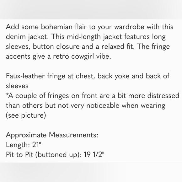 NWT VIGOSS Denim Faux Leather Fringe Jacket Size Large - Picture 2 of 10